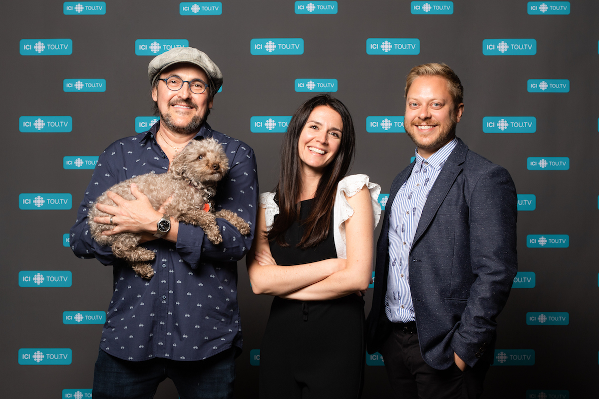 Guy A. Lepage, Mélissa Desormeaux-Poulin et Guillaume Lambert.