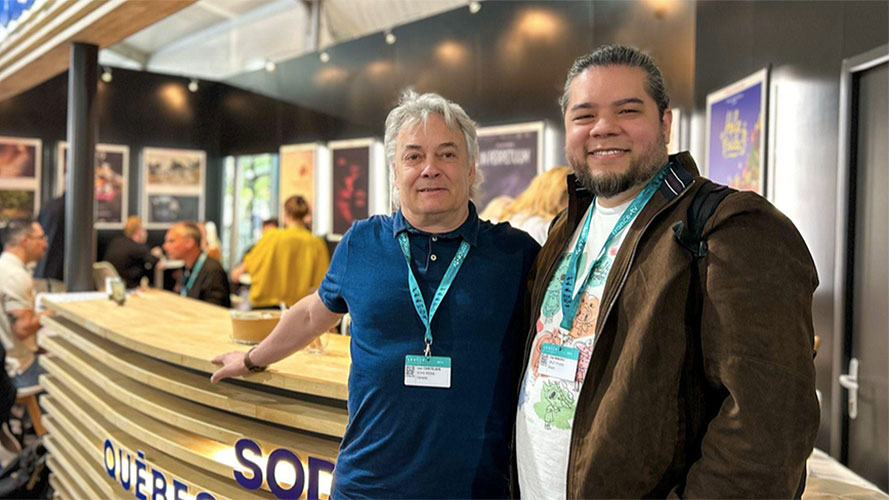 Luc Chatelain (Écho Média) et Cid Makino (Split Studios)